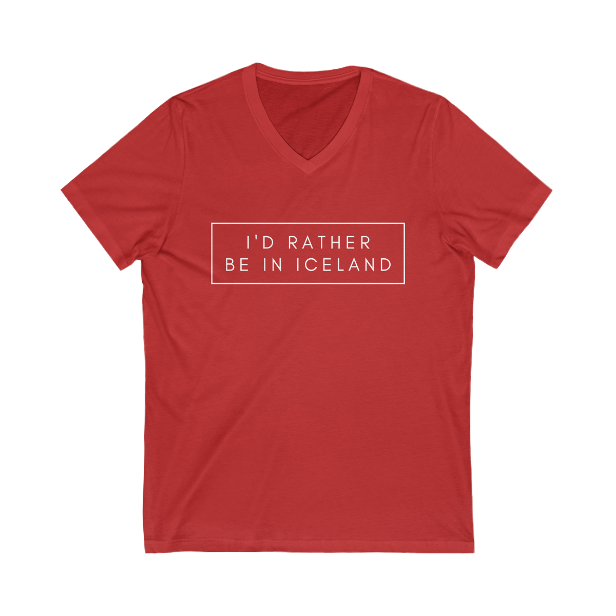 I'd rather be in Iceland Unisex Jersey Short Sleeve V-Neck Tee - Image 19