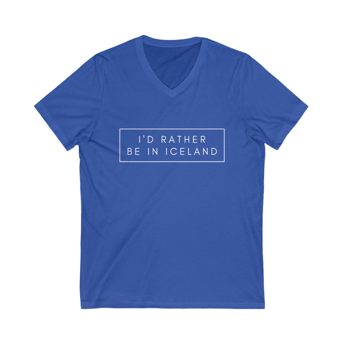 I'd rather be in Iceland Unisex Jersey Short Sleeve V-Neck Tee - Image 11