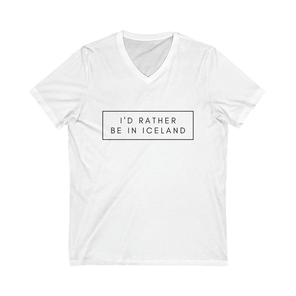 I'd rather be in Iceland Unisex Jersey Short Sleeve V-Neck Tee - Image 3